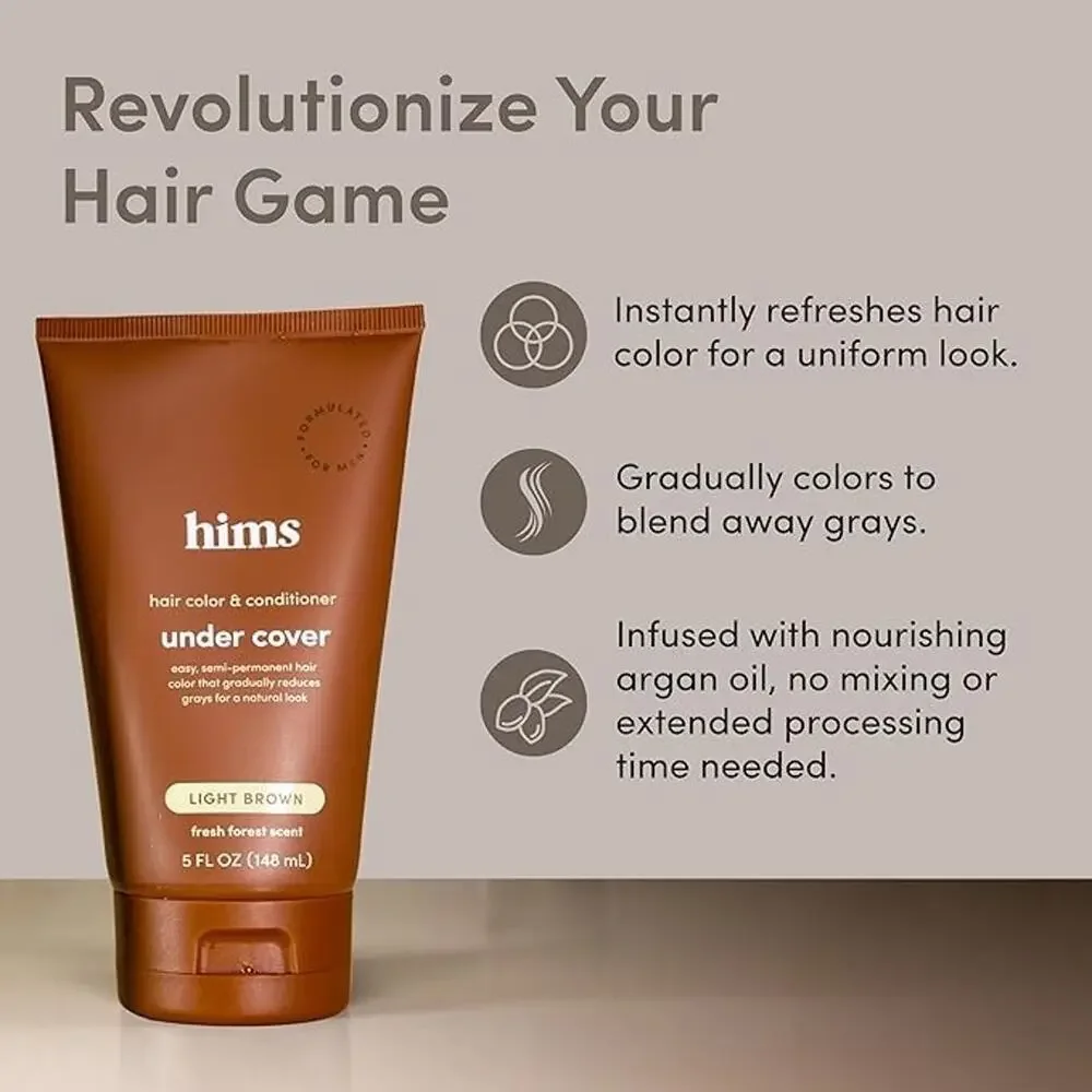 hims Under Cover Hair Color + Conditioner Light Brown 5oz Gray Blend Pack of 3